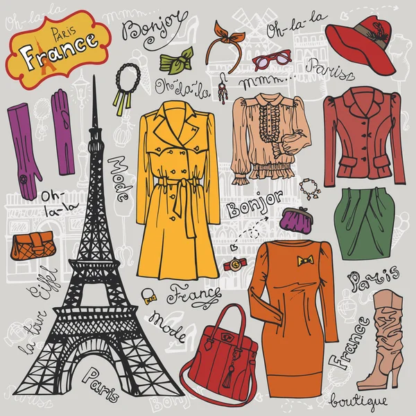 Paris Fashion Clothing set. — Stock Photo, Image