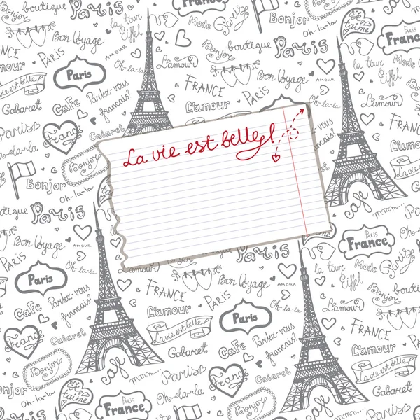 Paris symbols,lettering  background. — Stock Photo, Image