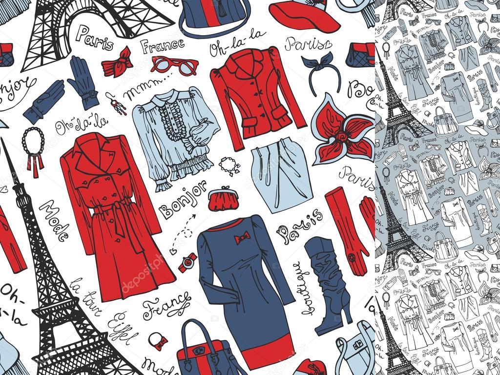 Paris Fashion Clothing pattern Stock Photo ©Tatiana_Kost 69901955