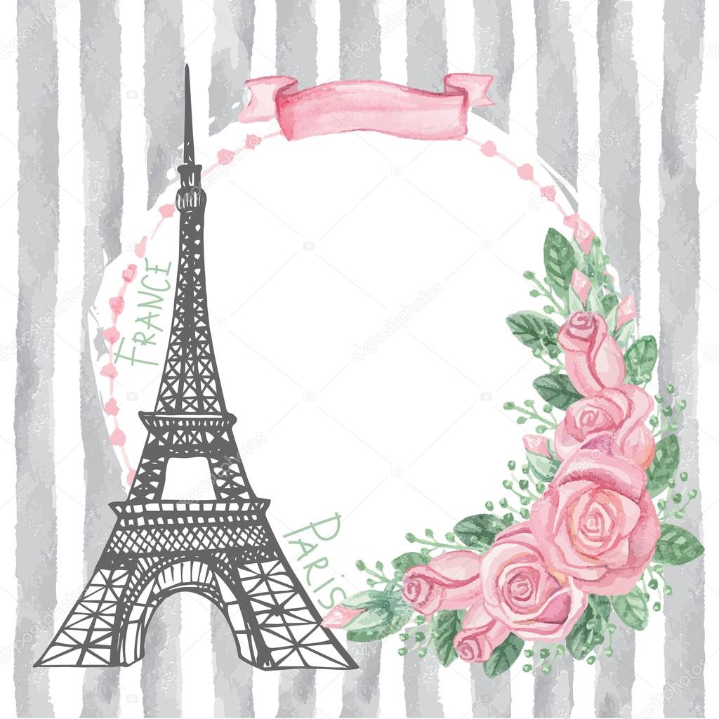 Paris  card with Eiffel tower