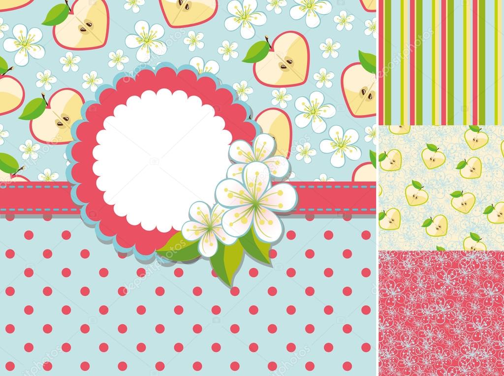 Spring templates with flowers