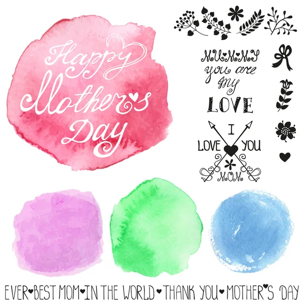 Mothers day Watercolor steins — Stock Photo, Image