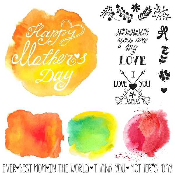 Mothers day Watercolor steins — Stock Photo, Image