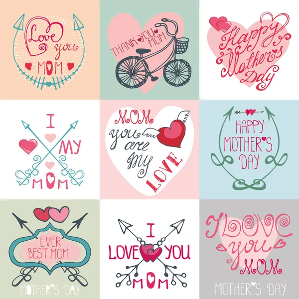 Mothers day cards collection — Stock Photo, Image