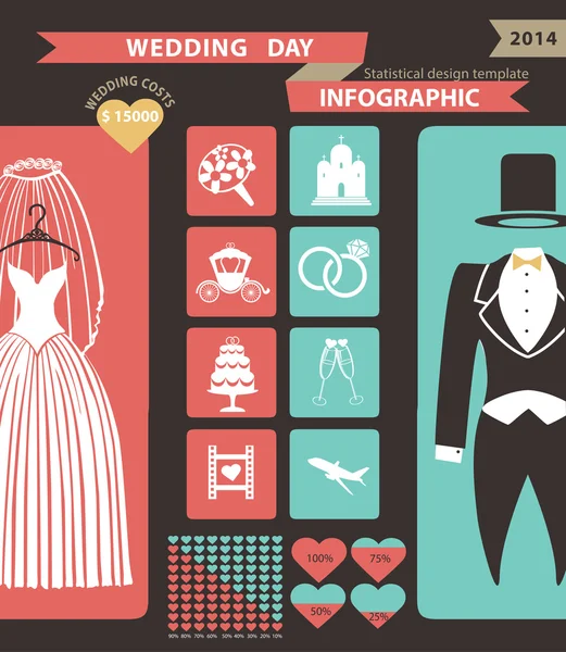 Conjunto de infografías de boda . — Foto de Stock