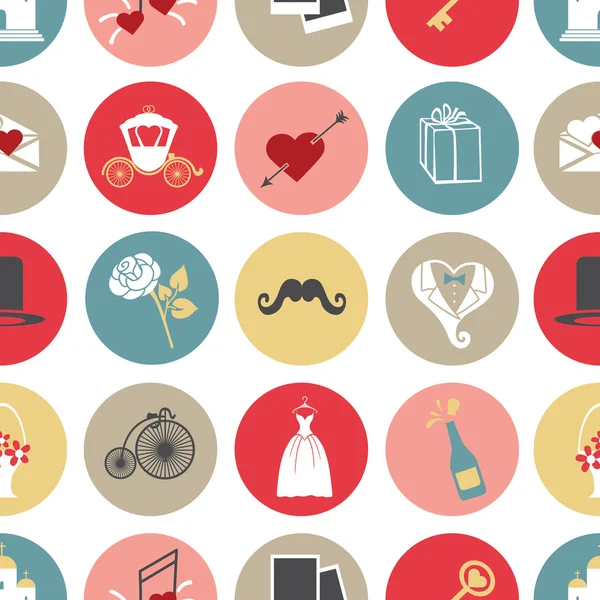 Cute flat wedding icons — Stock Photo, Image