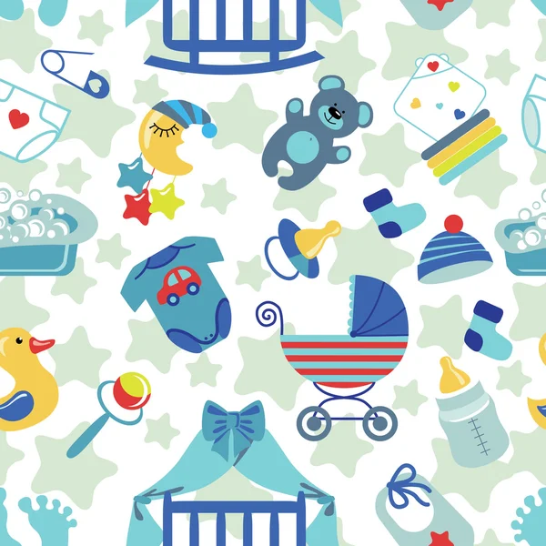Newborn Baby boy seamless pattern — Stock Photo, Image