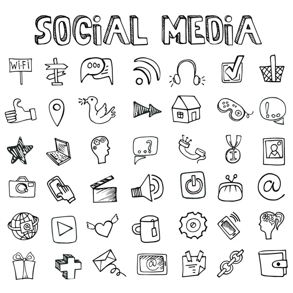 Social Media Icons set. — Stock Photo, Image