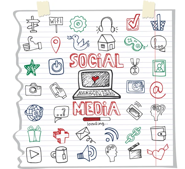 Social Media Word and Icons — Stock Photo, Image