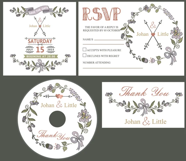 Vintage wedding design templates set — Stock Photo, Image