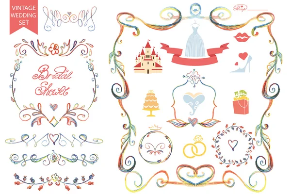 Vintage γάμο Floral doodle — Φωτογραφία Αρχείου