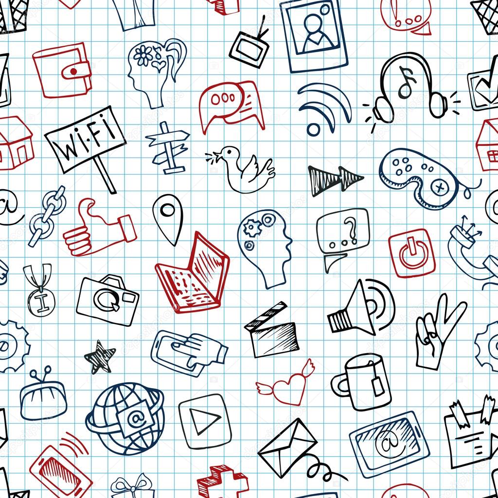 Social Media Icon seamless pattern.