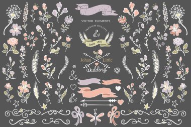 renkli karalamalar sınırları çiçek dekorasyonu