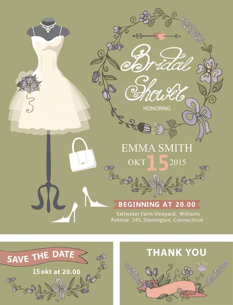 Bridal shower invitation set . — Stock Photo, Image