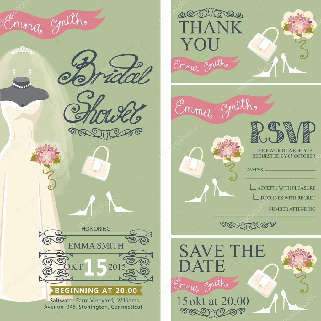 Bridal shower invitation set. Stock Photo by ©Tatiana_Kost 75993761