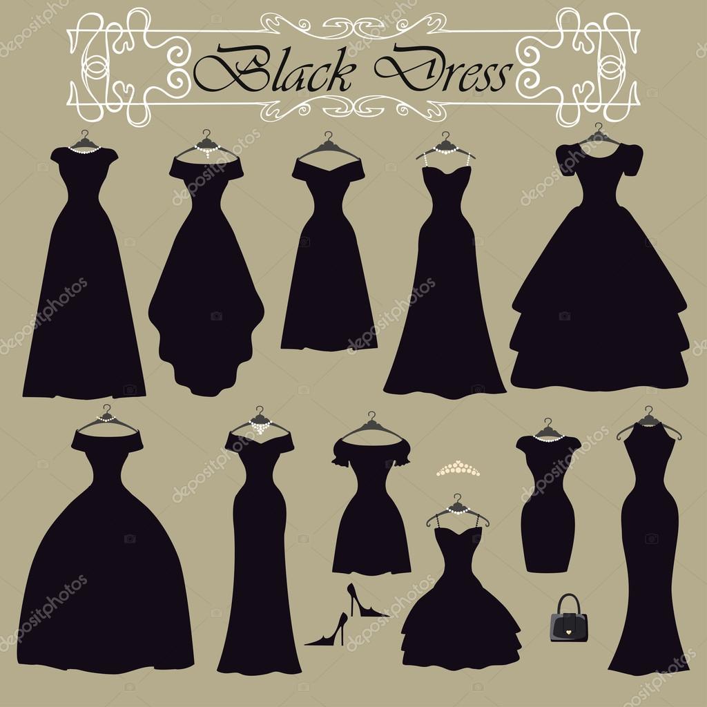 Silhouette Of Black Party Dresses Stock Photo By C Tatiana Kost 75994647