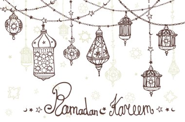 Lantern garland of Ramadan Kareem.
