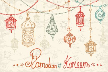 Lantern garland of Ramadan Kareem.