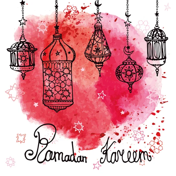 Laternen-Girlande von Ramadan Kareem. — Stockfoto