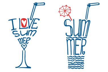 Glasses in words I love summer.