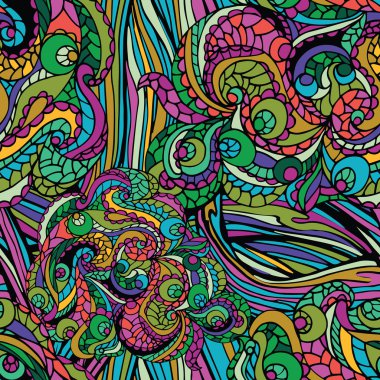 Abstract ethnic swirl  seamless pattern