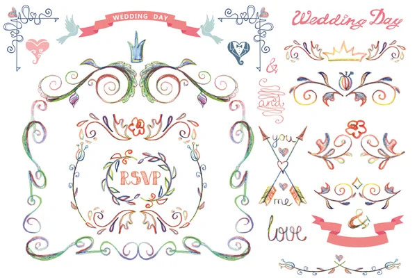 Cute wedding template set. — Stock Photo, Image