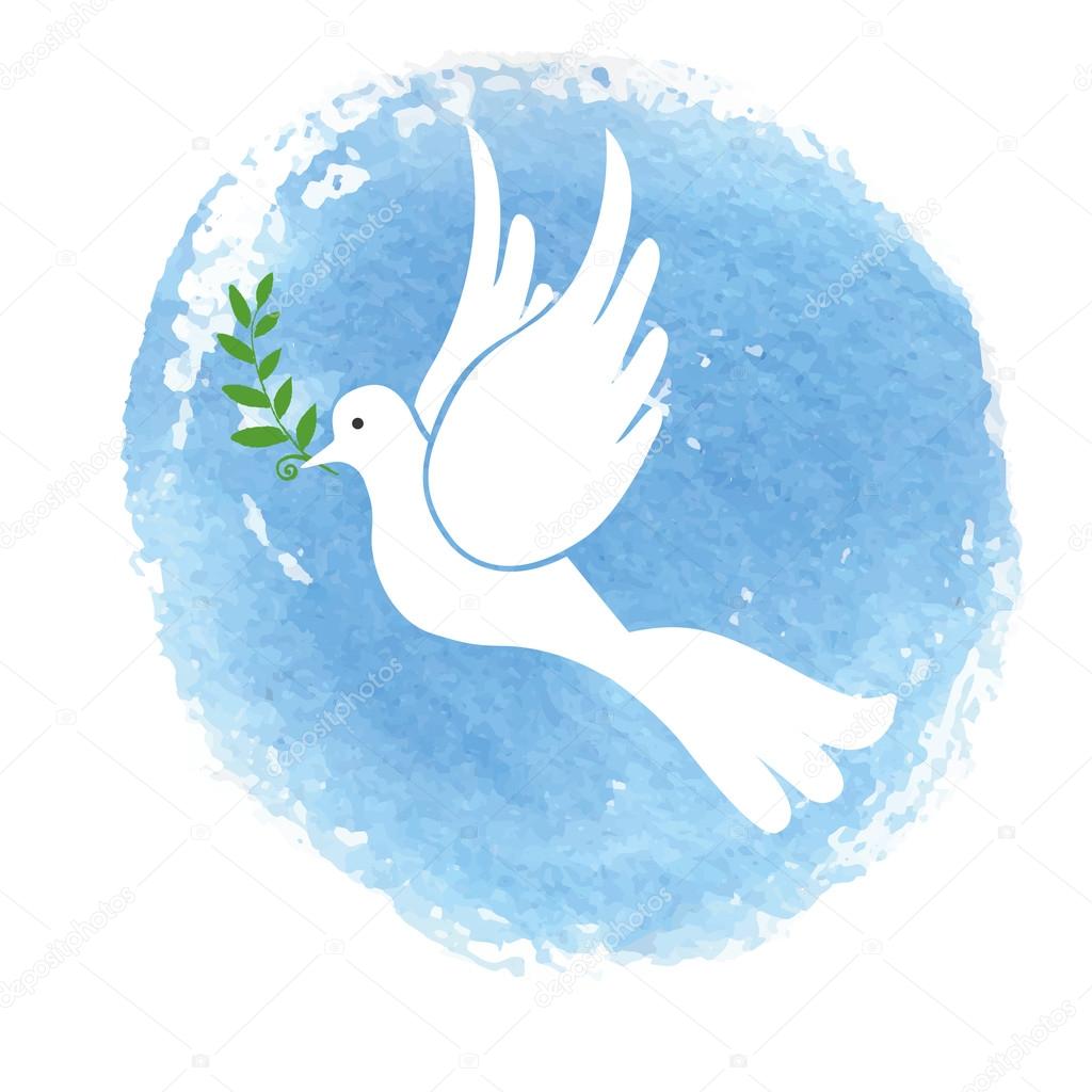 Peace day symbol ,White pigeon