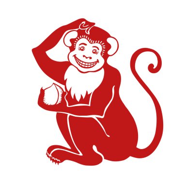 Red monkey.Chinese zodiac