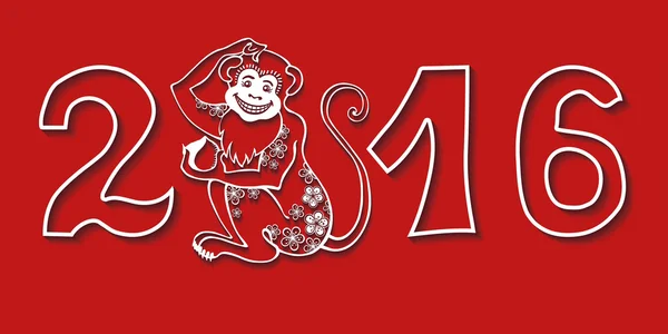 Red monkey with Numbers 2016