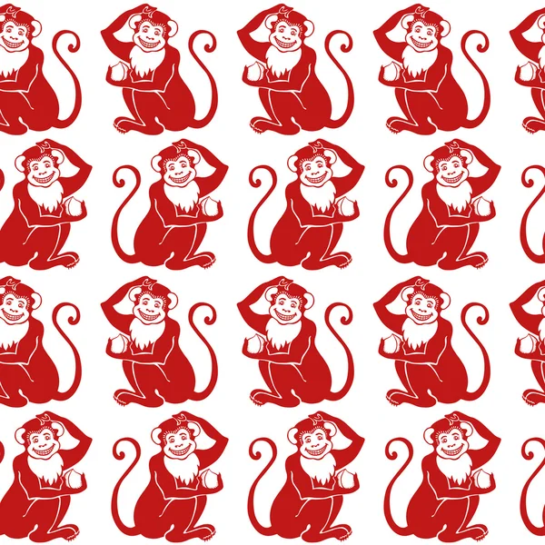 Red monkey seamless pattern — Φωτογραφία Αρχείου