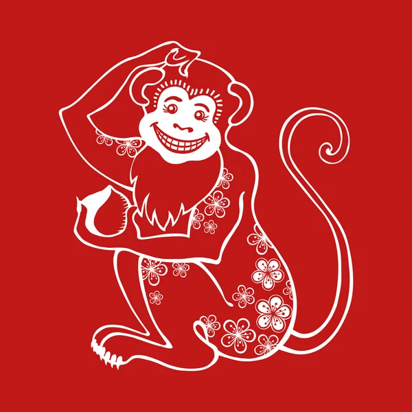 Macaco vermelho.Zodíaco chinês — Fotografia de Stock