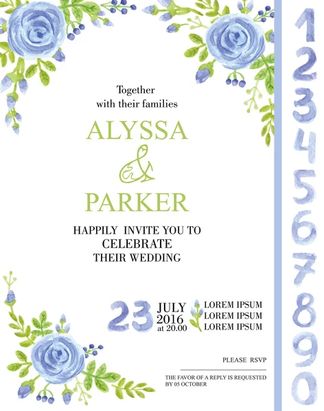 Wedding  watercolor invitation card — Stock fotografie