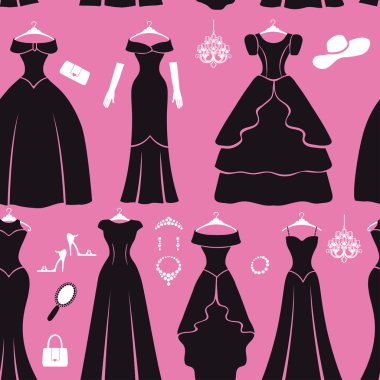 Fashion dresses seamless pattern