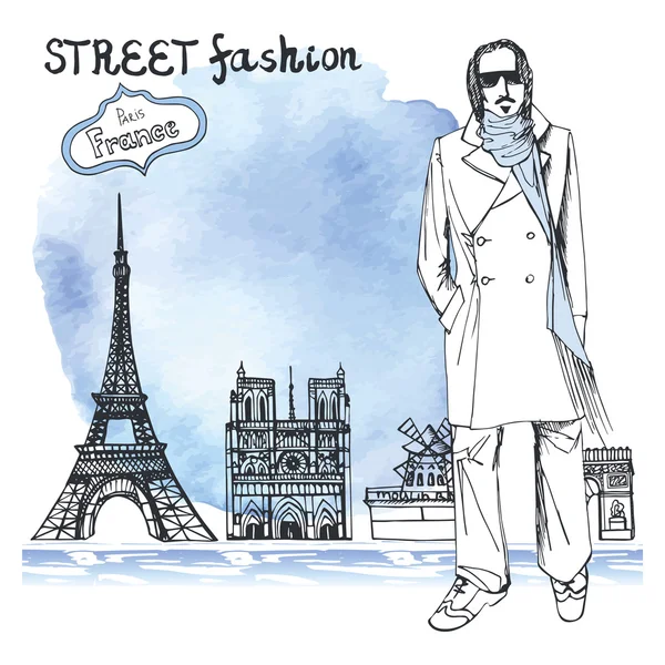 Стильный чувак с Парижской улицы — стоковое фото