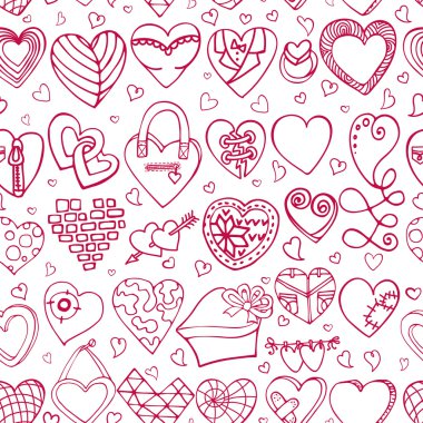 Kalpler el çizim doodles.