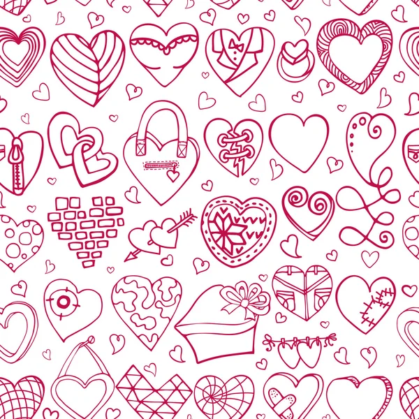 Hearts hand drawing doodles.