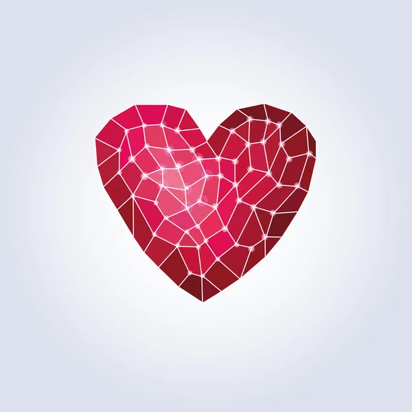 Polygone pink heart.low Poly — Stockfoto