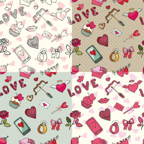 Valentine day pattern set — Stock Photo, Image