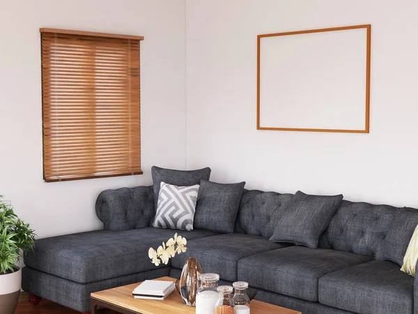 İç Salon Fotoğraf Çerçevesi Model. 3 Boyutlu Hazırlama, 3 Boyutlu Resim.