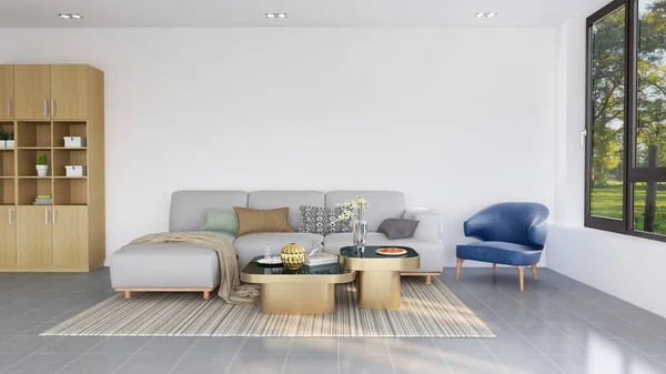 İç Salon Gerçekçi Duvar Modeli. 3 Boyutlu Hazırlama, 3 Boyutlu Resim.