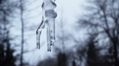 Eriyen bir buz saçağının video klipleri. 