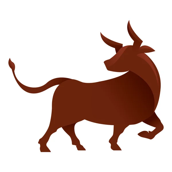 Brown Bull isolated on white background — Stock Vector