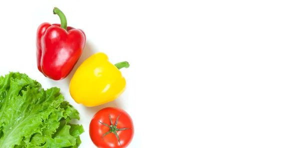 Légumes Biologiques Colorés Frais Capturés Haut Vue Dessus Plat Isolés — Photo