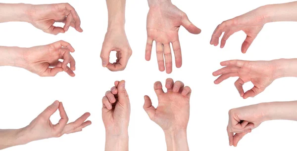 Leere Männliche Hand Die Geste Macht Als Sie Etwas Isoliertes — Stockfoto
