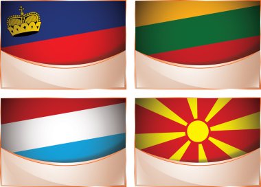 Bayraklar illüstrasyon, liechtenstein, Litvanya, Lüksemburg, Makedonya