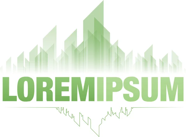 Cidade esmeralda design logotipo verde — Vetor de Stock