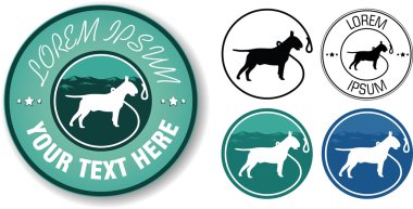 Vektör yürüyüş köpekler logo tasarımı