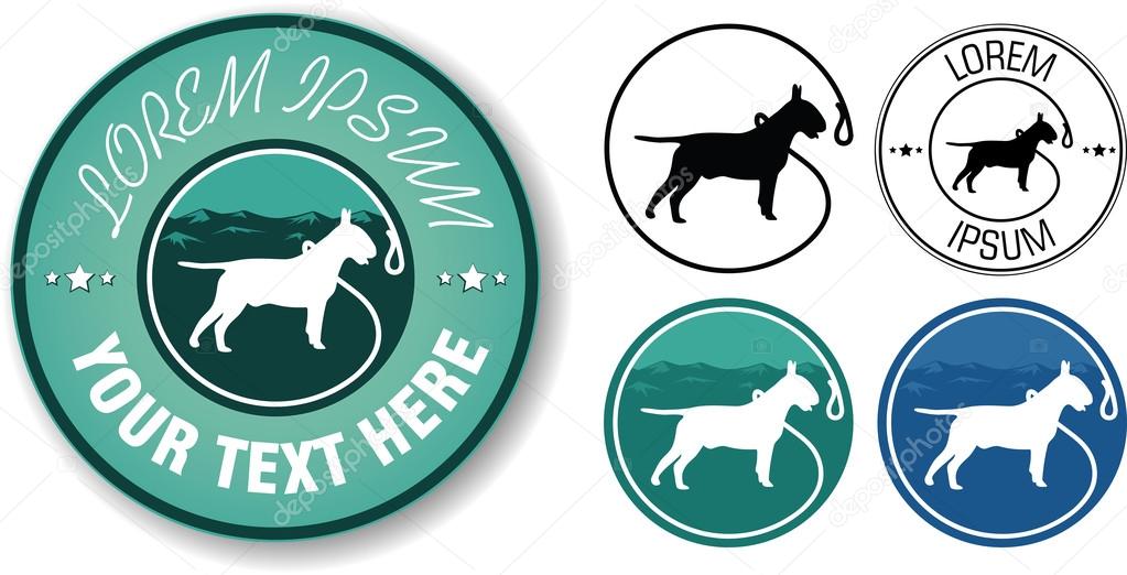 Vector walking dogs logo design