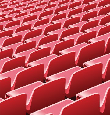 Vector illustration of red seats in a soccer stadium vector Vector illustration of red seats in a soccer stadium vector