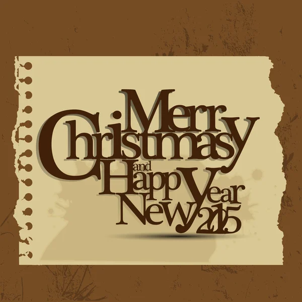 God jul och gott nytt år 2015 gratulationskort design. — Stock vektor
